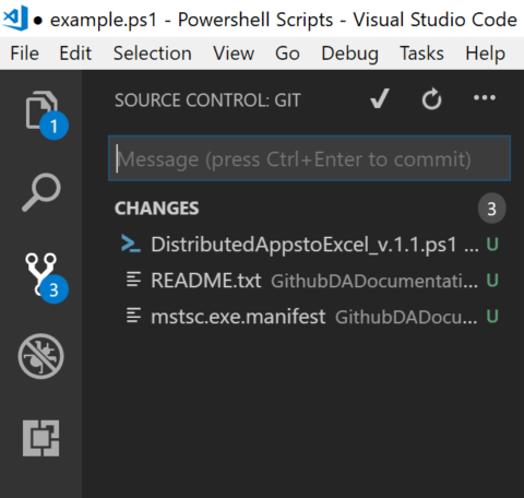 visual studio code powershell source control