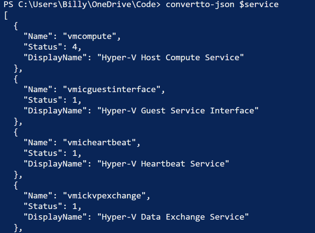 building JSON payload in powershell