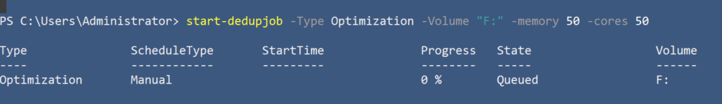 enable hyper-v de-duplication