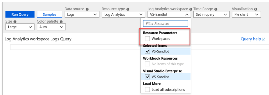 Workbooks Dynamically Select Resources