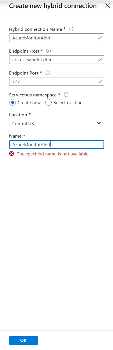 PowerShell Azure Function Hybrid Connection